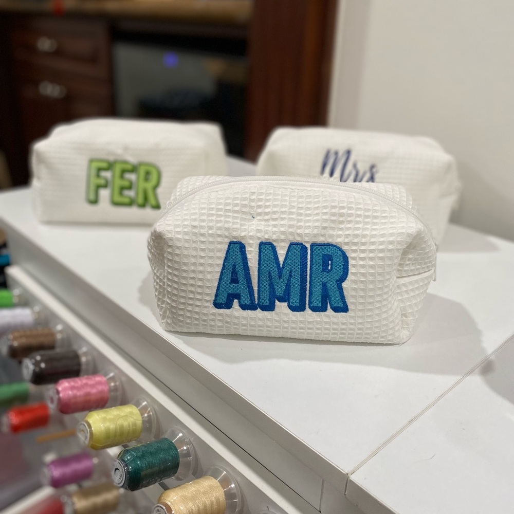 White Monogrammed Toiletry Bag